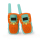 Legami Set mit 2 Walkie-Talkies in Gelb mit Antenne und An/Aus-Schalter.