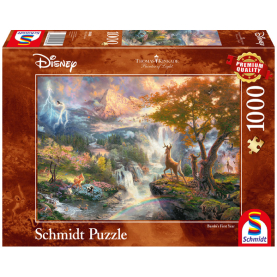 Disney Bambi Puzzle mit 1000 Teilen und farbenfrohem Motiv.