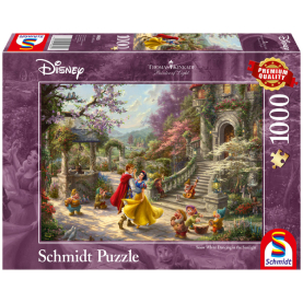 Puzzle von Disney Schneewittchen und Prinz mit 1000 Teilen, detailreiches Motiv für Puzzle-Fans.