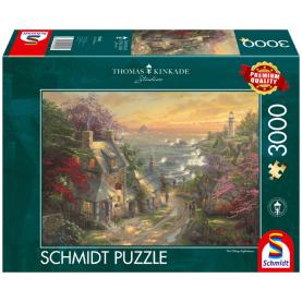 Puzzle Dörfchen am Leuchtturm mit 3000 Teilen für stundenlangen Spielspaß.