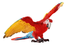 Farbenfroher Schleich Wild Life Ara aus Kunststoff, 5,3cm groß, detailgetreu gestaltet.