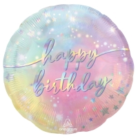 Runder Folienballon mit dem Schriftzug Happy Birthday,...