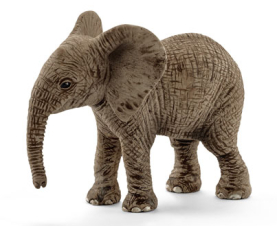 Miniatur des afrikanischen Elefantenbabys von Schleich, 5,5 cm groß, realistische Details und hochwertige Verarbeitung.