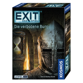 Familienspiel Exit - Die verbotene Burg mit spannenden Rätseln und kniffligen Aufgaben.