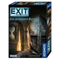 Familienspiel Exit - Die verbotene Burg mit spannenden Rätseln und kniffligen Aufgaben.