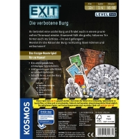 Familienspiel Exit - Die verbotene Burg mit spannenden Rätseln und kniffligen Aufgaben.