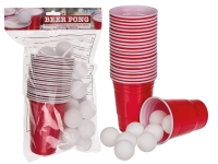 Beer Pong Set mit 15 Bällen und 22 Bechern für...