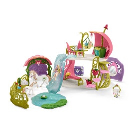 Glitzerndes Blütenhaus aus der Schleich Bayala Serie mit Einhörnern und detailreichem Design.