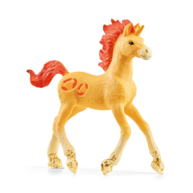 Pastellfarbenes Schleich Bayala Einhorn mit funkelnden Pfirsichringen und detailreicher Mähne.
