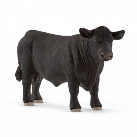 Schleich Farm World Black Angus Bulle, 7cm groß, detailgetreue schwarze Kunststofffigur eines Angus Bullen.