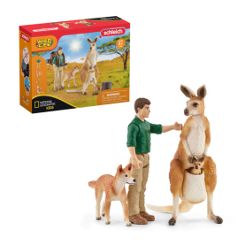 Plastikfigur eines Kängurus aus der Schleich Wild Life Kollektion, detailgetreu bemalt und perfekt für wilde Abenteuer im Outback.
