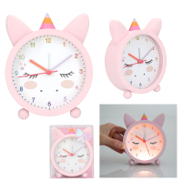 DEPESCHE Ylvi Wecker mit Öhrchen Einhorn lautlos mit Lichtfunktion rosa