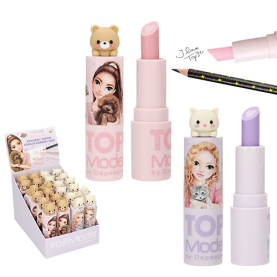 DEPESCHE TOPModel Lippenstift Radierer mit Topper rosa/lila 2fach sortiert