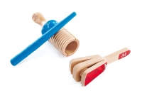 Drei-teiliges Rhythmus-Set in Blau mit Gueiro, Stock und...