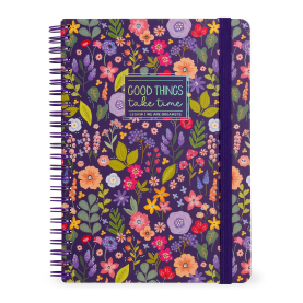 Liniertes Notizbuch -Maxi - Spiralbindung - A4-Format - Flower