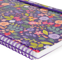 Liniertes Notizbuch -Maxi - Spiralbindung - A4-Format - Flower