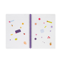 Liniertes Notizbuch -Maxi - Spiralbindung - A4-Format - Flower