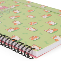 Liniertes Notizbuch -Maxi - Spiralbindung - A4-Format - Green Corgi