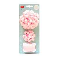 Set aus zwei Schleifen und einer Rolle Schleifenband - Pink