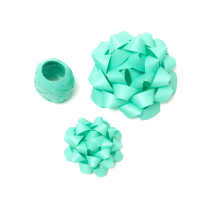 Set aus zwei Schleifen und einer Rolle Schleifenband - Aqua