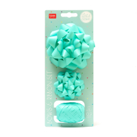 Set aus zwei Schleifen und einer Rolle Schleifenband - Aqua
