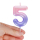 Tortenkerze - Happy Birthday Candle - Pink - 5