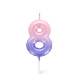 Tortenkerze - Happy Birthday Candle - Pink - 8