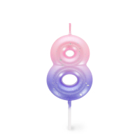 Tortenkerze - Happy Birthday Candle - Pink - 8