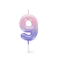 Tortenkerze - Happy Birthday Candle - Pink - 9