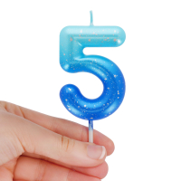 Tortenkerze - Happy Birthday Candle - Blue - 5
