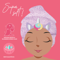 Turban-Handtuch für die Haare - Love my Hair - Unicorn
