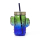 Glasbecher mit Deckel und Strohhalm - Cheers