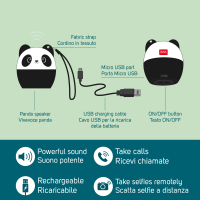 Kabellose Mini-Freisprecheinrichtung und Speaker - Pump Up The Volume - Panda
