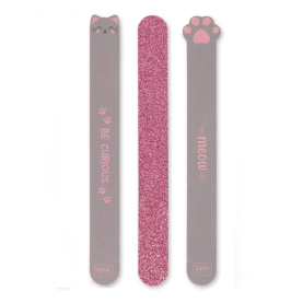 Set mit 3 Nagelfeilen - Nails Before Males - Kitty