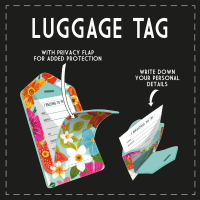 Kofferetikett - Luggage Tag - Flowers