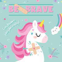 30 Bedruckte Pflaster - Be Brave - Unicorn