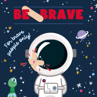 30 Bedruckte Pflaster - Be Brave - Space