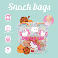 3er-Set Lebensmittelbeutel - Snack Bags - Unicorn