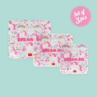 3er-Set Lebensmittelbeutel - Snack Bags - Unicorn