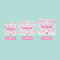 3er-Set Lebensmittelbeutel - Snack Bags - Unicorn