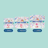 3er-Set Lebensmittelbeutel - Snack Bags - Space