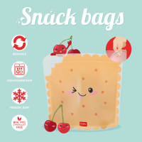 3er-Set Lebensmittelbeutel - Snack Bags - Cookie