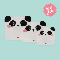 3er-Set Lebensmittelbeutel - Snack Bags - Panda