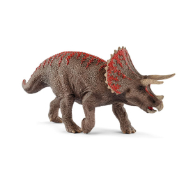 Plastik-Triceratops-Figur von Schleich in Naturfarben mit realistischen Details.