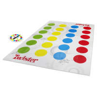 Partyspiel Twister: Buntes Spielfeld mit rotem, gelbem,...
