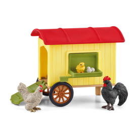 Bunter Schleich Hühnerstall aus der Farm World Kollektion mit detaillierten Figuren und Zubehör.