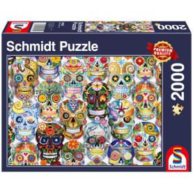 Puzzle La Catrina mit 2000 Teilen, kunstvoll gestaltet mit mexikanischem Motiv.