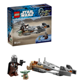LEGO STAR WARS Der Mandalorianer und Grogu auf ihrem Speeder Bike