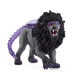 Grau-schwarze Figur eines Schleich Eldrador Schattenlöwen mit realistischem Design und handbemalter Detailtreue.