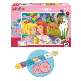 Puzzle mit 100 Teilen von Bibi und Tina, zeigt das Motiv Pferdeglück.